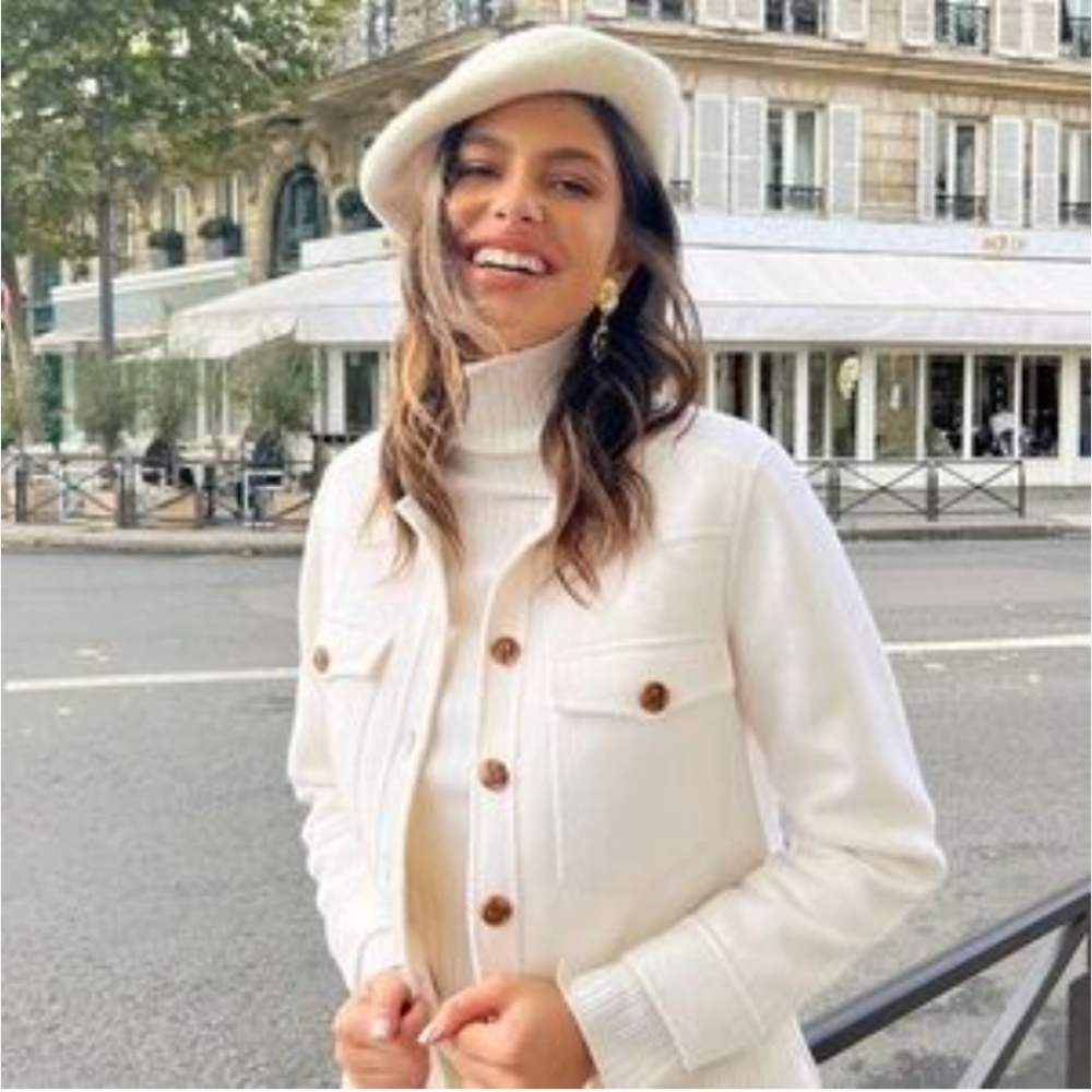 New Chicos Cropped Patch Pocket Jacket, Alabaster… - image 1